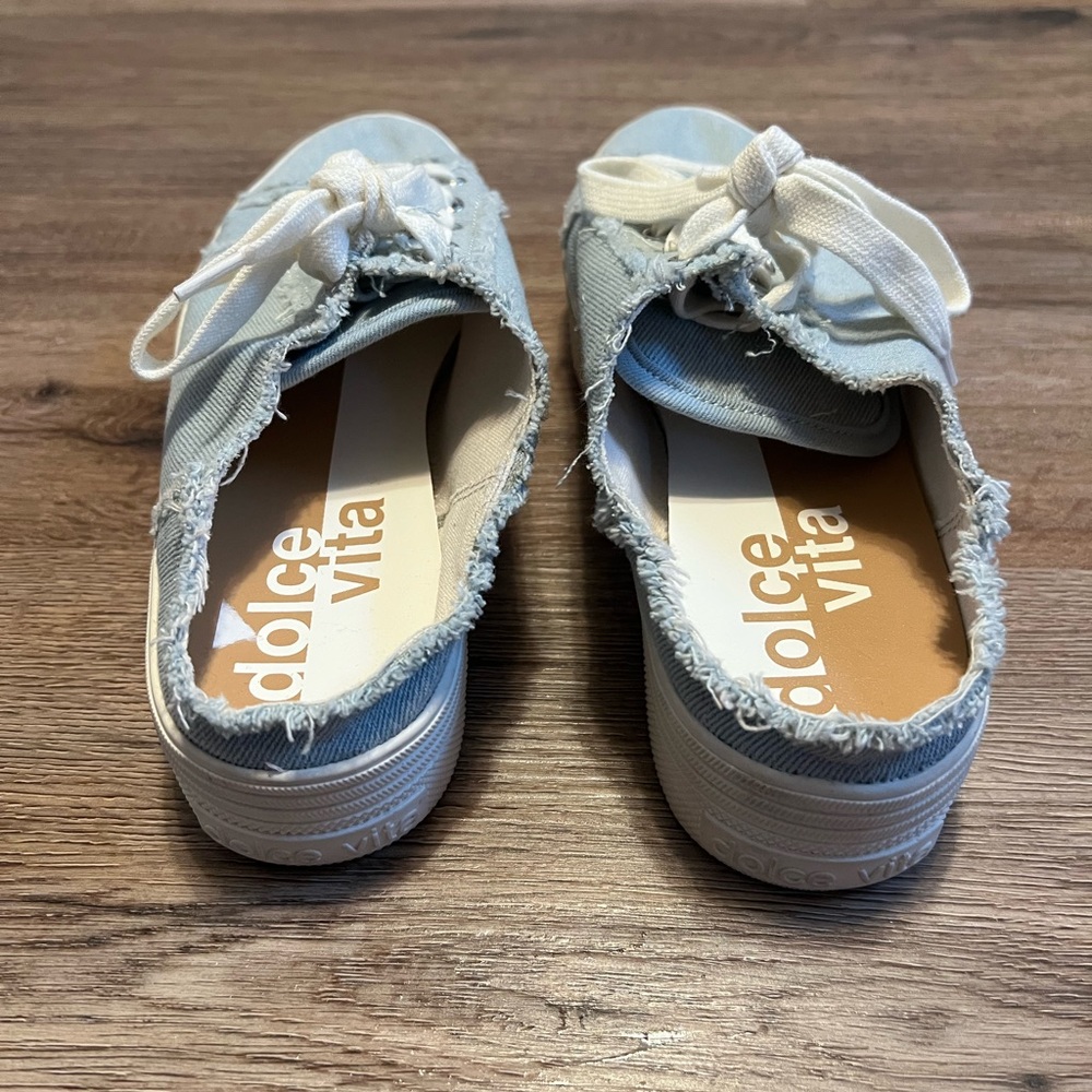 Dolce Vita Blue Canvas Jean Slip On Shoes Size 6 - Picture 4 of 8